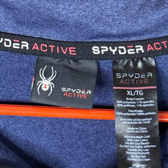 Spyder Performance 1/4 Zip Long Sleeve Shirt Blue Size XL - Picture 3 of 10
